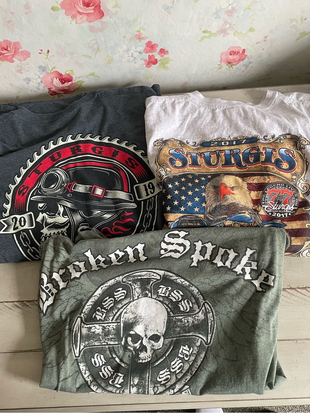3 Sturgis Motorcycle Rally T Shirt Bundle